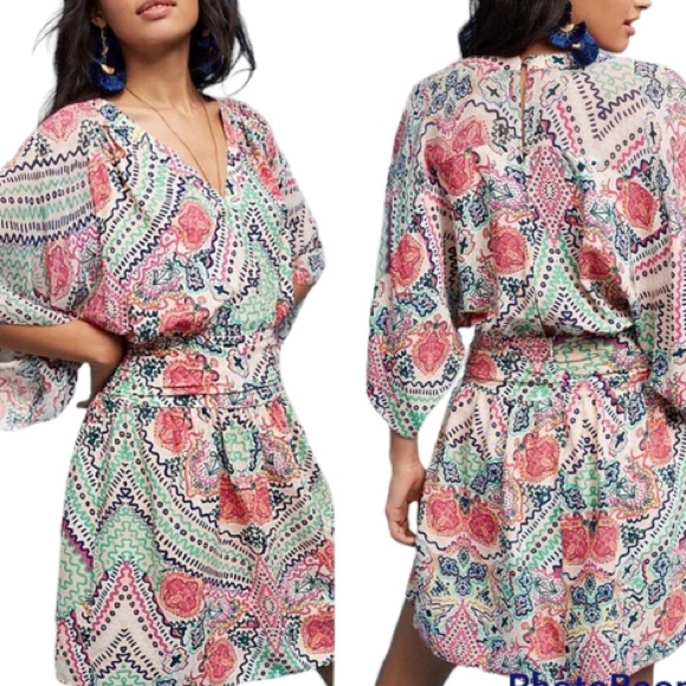 Maeve Multicolor Floral Geo Mini Dress